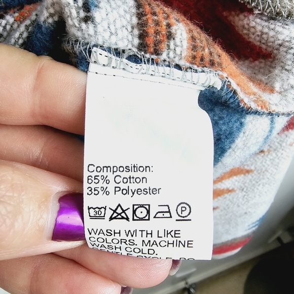 Emery Rose Geo Print Aztec Drop Shoulder Shacket Jacket XL - Picture 8 of 9